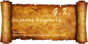 Gajdusek Klemencia névjegykártya